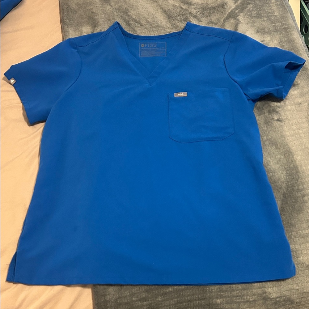 Figs Teal Technical Collection Scrub Top